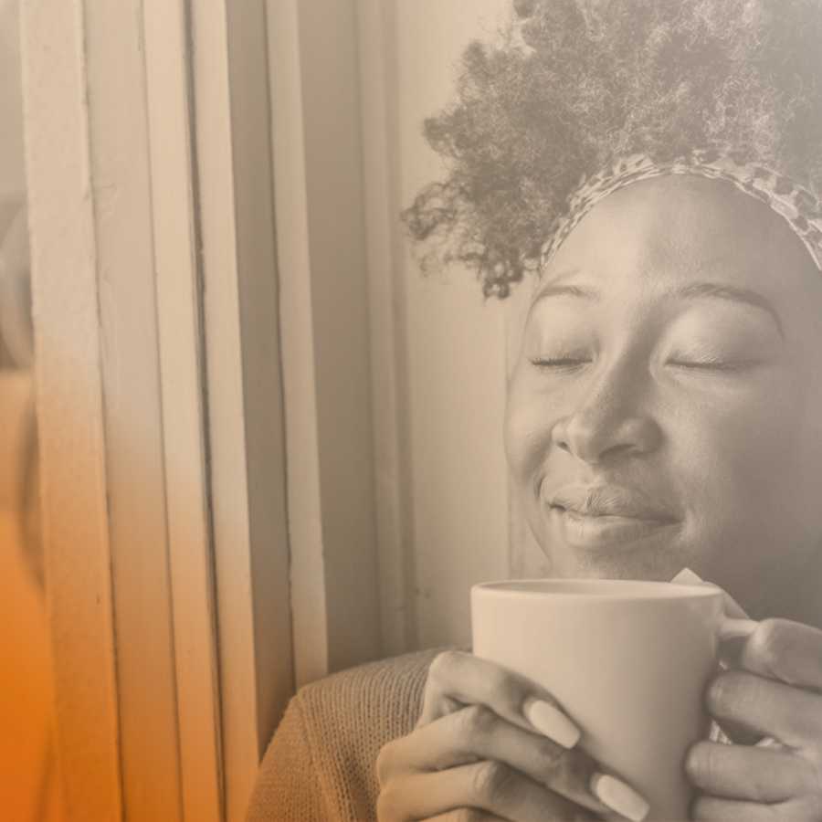 woman sipping tea