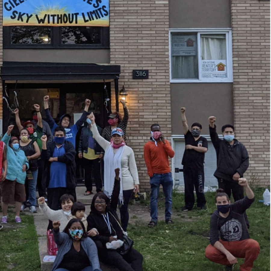 protesters-in-front-of-housing-unit