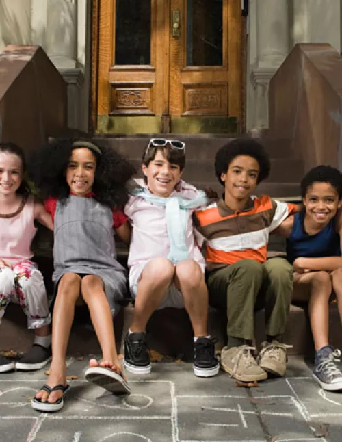 kids on stoop