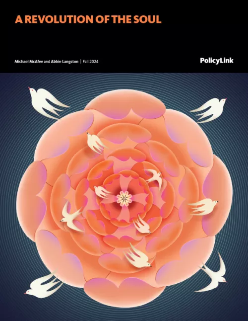 orange flower with doves circling around it